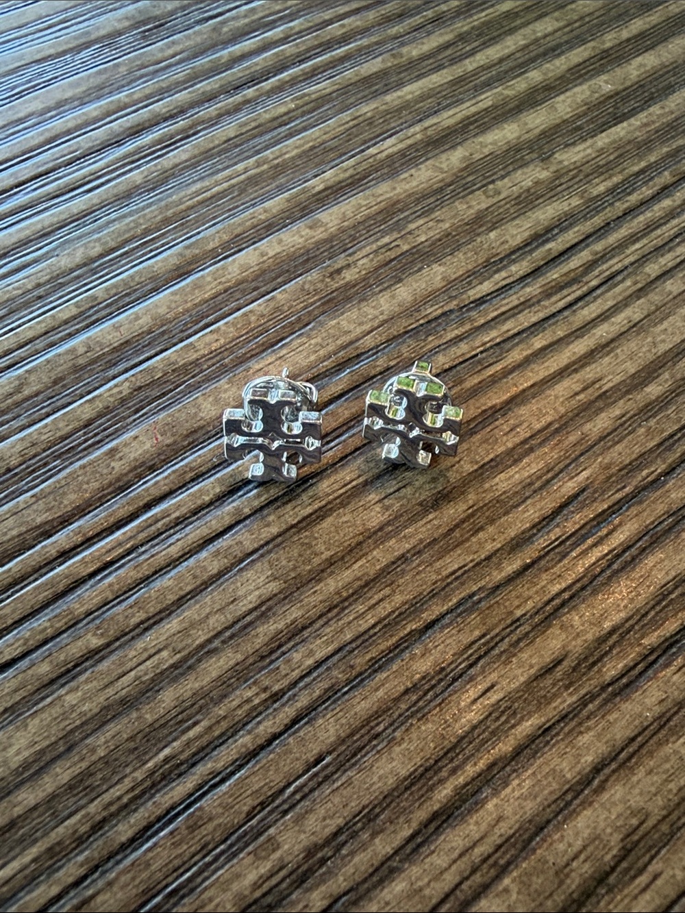 Tory Burch Icon Stud Earrings Silver Tone